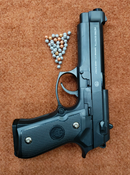 Pietro Beretta Metal Toy Gun AirSoft M92fs High Quality Fully Black | With Free Delivery all over Pakistan | Free 3 Bullets Packets