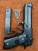 Pietro Beretta Metal Toy Gun AirSoft M92fs High Quality Fully Black | With Free Delivery all over Pakistan | Free 3 Bullets Packets