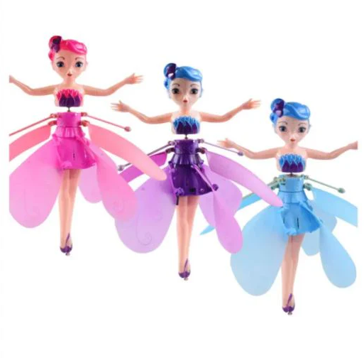 Flying Fairy Doll, Magical Hand Sensor Control, Rainbow Glitter Sky Dancers Toy for Girls, Boys, Ages 3+