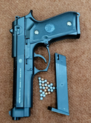 Pietro Beretta Metal Toy Gun AirSoft M92fs High Quality Fully Black | With Free Delivery all over Pakistan | Free 3 Bullets Packets