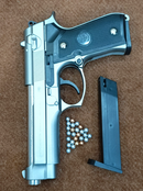 Pietro Beretta Metal Toy Gun AirSoft M92fs Silver | With Free Delivery all over Pakistan | Free 3 Bullets Packets