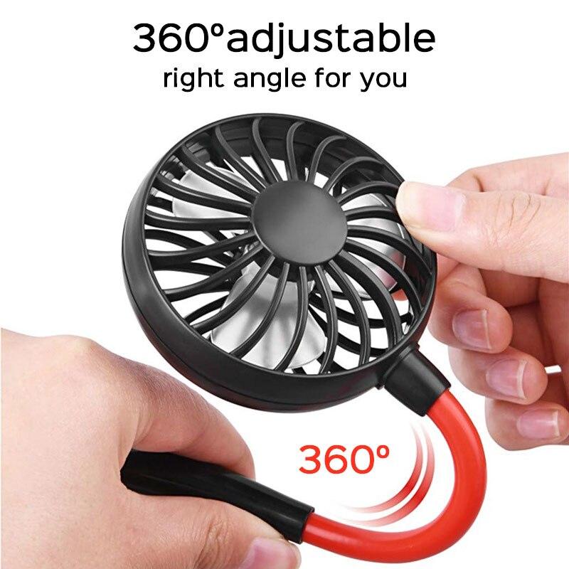 Mini Neck Fan , Portable Wearable Usb Rechargeable Personal Neck Fan, Cooler With 3 Speed,360 Degrees Free Rotation For Indoor Outdoor (random Color)
