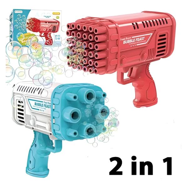 36 / 8 Hole Bazooka Bubble Water Gun | Bazooka Water Bubble Gun Toy For Kids, Toddlers | Out Door Fun Water Spray Gun (random Color)