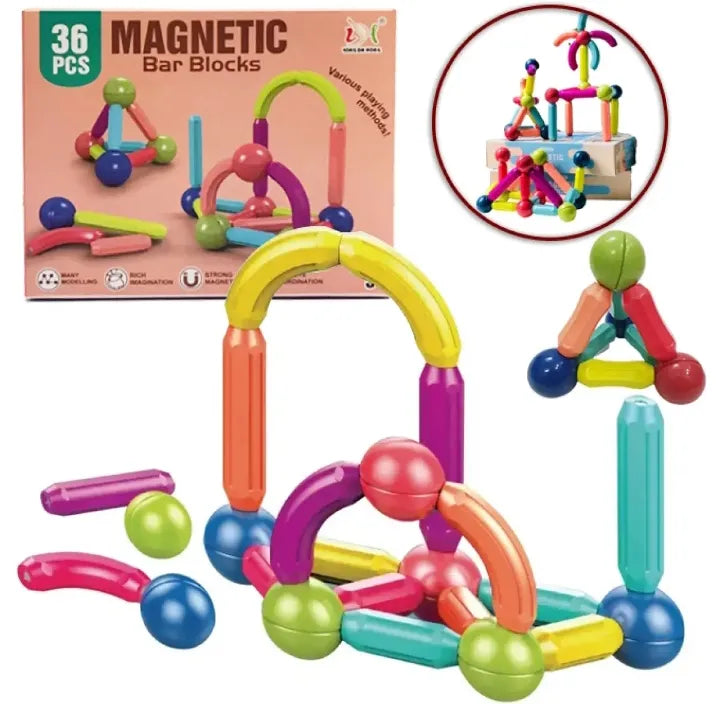 Montessori Educational Magnetic Blocks Set Toys For Age 3+ Kids