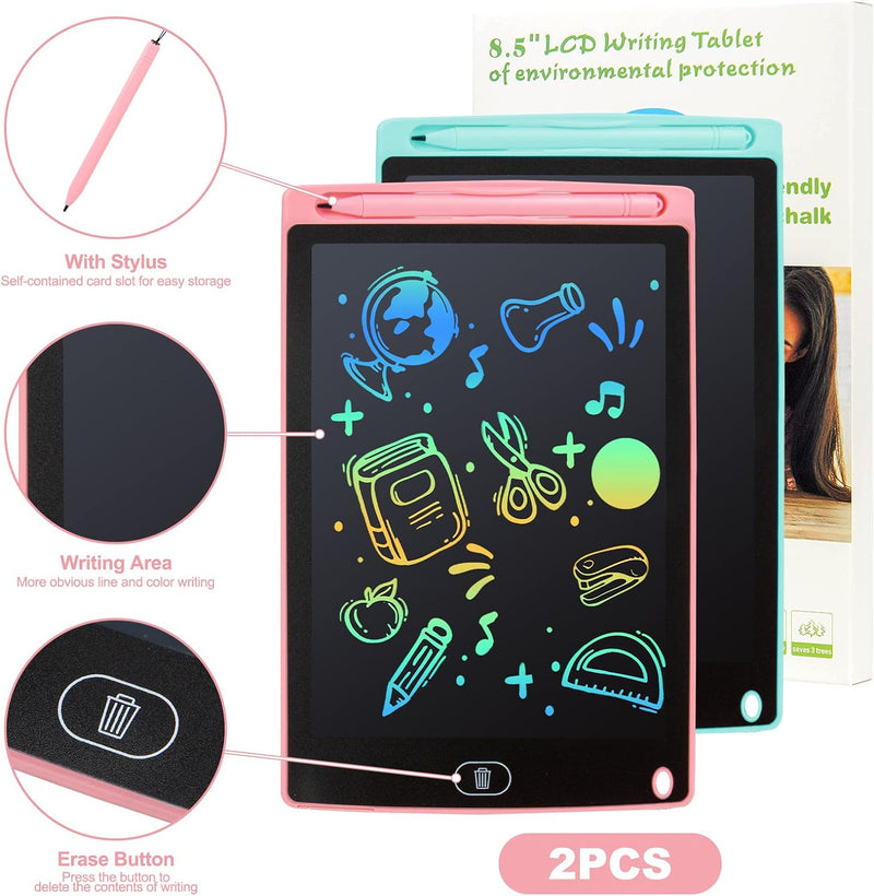 LCD Writing Tablet, Doodle Scribbler Pad 8.5 inch Colorful Screen Drawing Board Learning Gift for Kids, Educational Toys for 3-6 Years Old Boys & Girls (Random Colors)