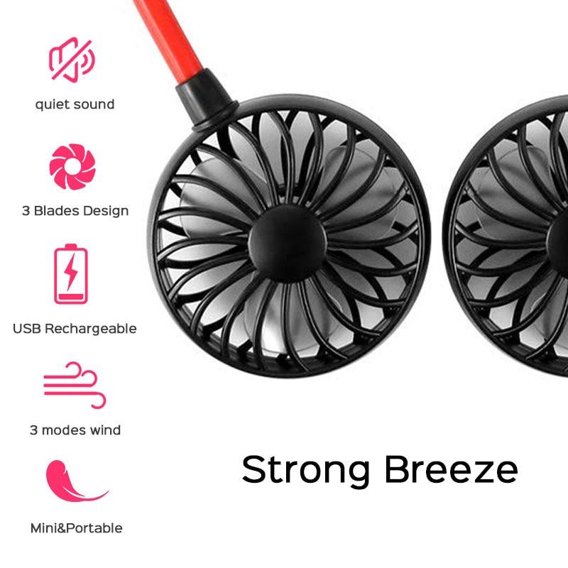 Mini Neck Fan , Portable Wearable Usb Rechargeable Personal Neck Fan, Cooler With 3 Speed,360 Degrees Free Rotation For Indoor Outdoor (random Color)