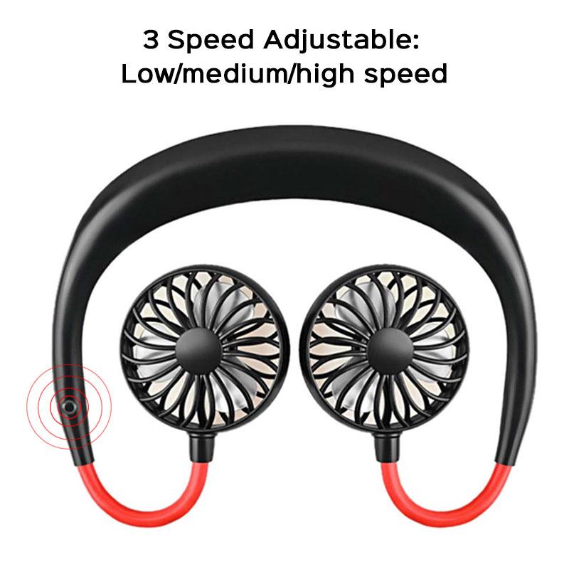Mini Neck Fan , Portable Wearable Usb Rechargeable Personal Neck Fan, Cooler With 3 Speed,360 Degrees Free Rotation For Indoor Outdoor (random Color)
