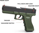 Glock Soft Bullet Toy Gun Shell Ejection Foam Darts Blaster Pistol Manual Airsoft Gun With Silencer For Kid Adult (Random Colors)