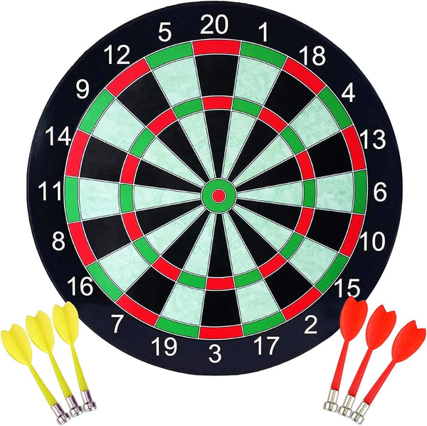 Darts Board, Safety Darts Board Set,17 inch Magnetic Dart Board, Toy Dart Game Set with 6 Magnetic Darts, Safety Dart Game for Party Home Garden, Fun Toys Gift for Adults