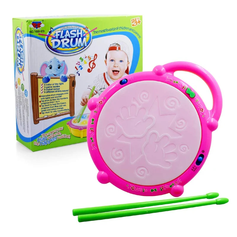 Multi Colored Flash Drum Toy Set For Kids