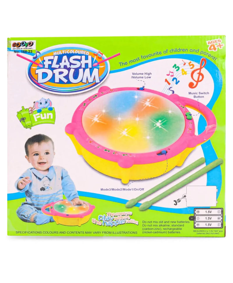 Multi Colored Flash Drum Toy Set For Kids